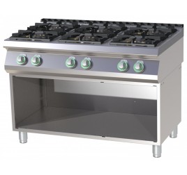 6 égőfejes RedFox gáztűzhely semleges tárolóval